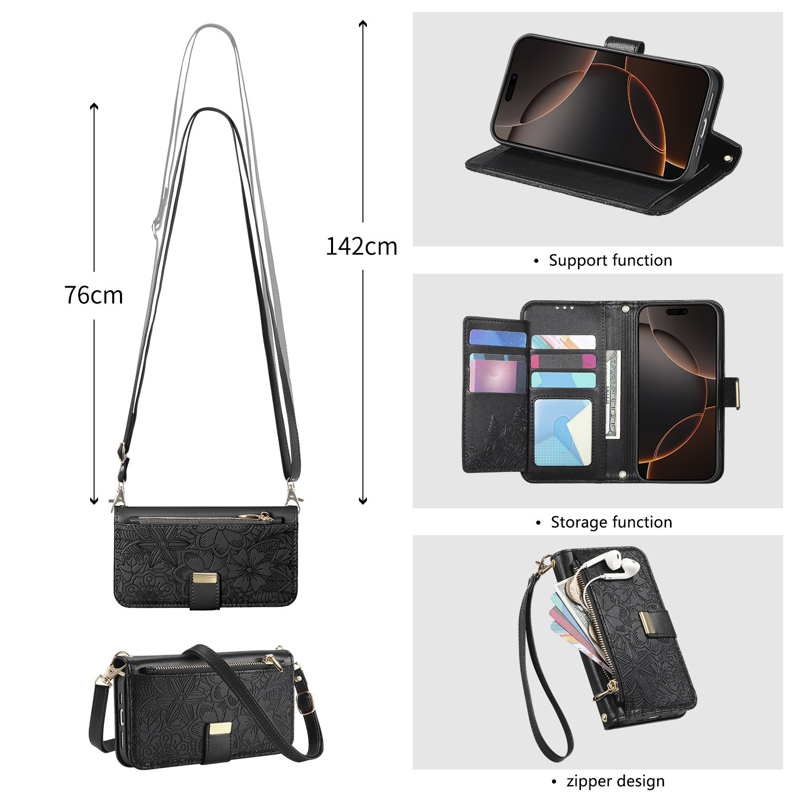 Deri Fermuarlı Çapraz Askılı C - Leather Card Wallet incelemesi ve fiyatı
